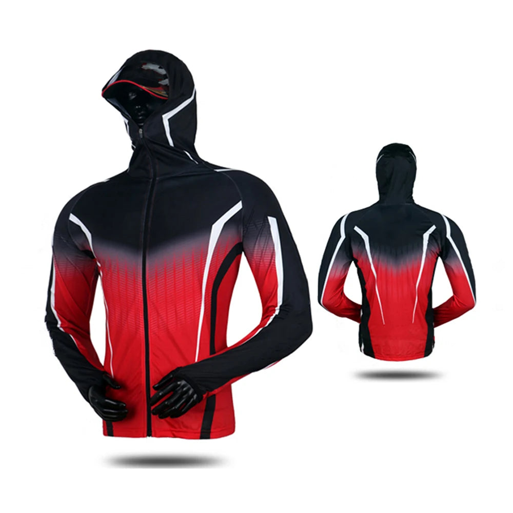 Fishing Clothing Summer Outdoor Long Sleeve Breathable Quick Drying Hooded Fishing Shirt Sunscreen Hiking Clothes