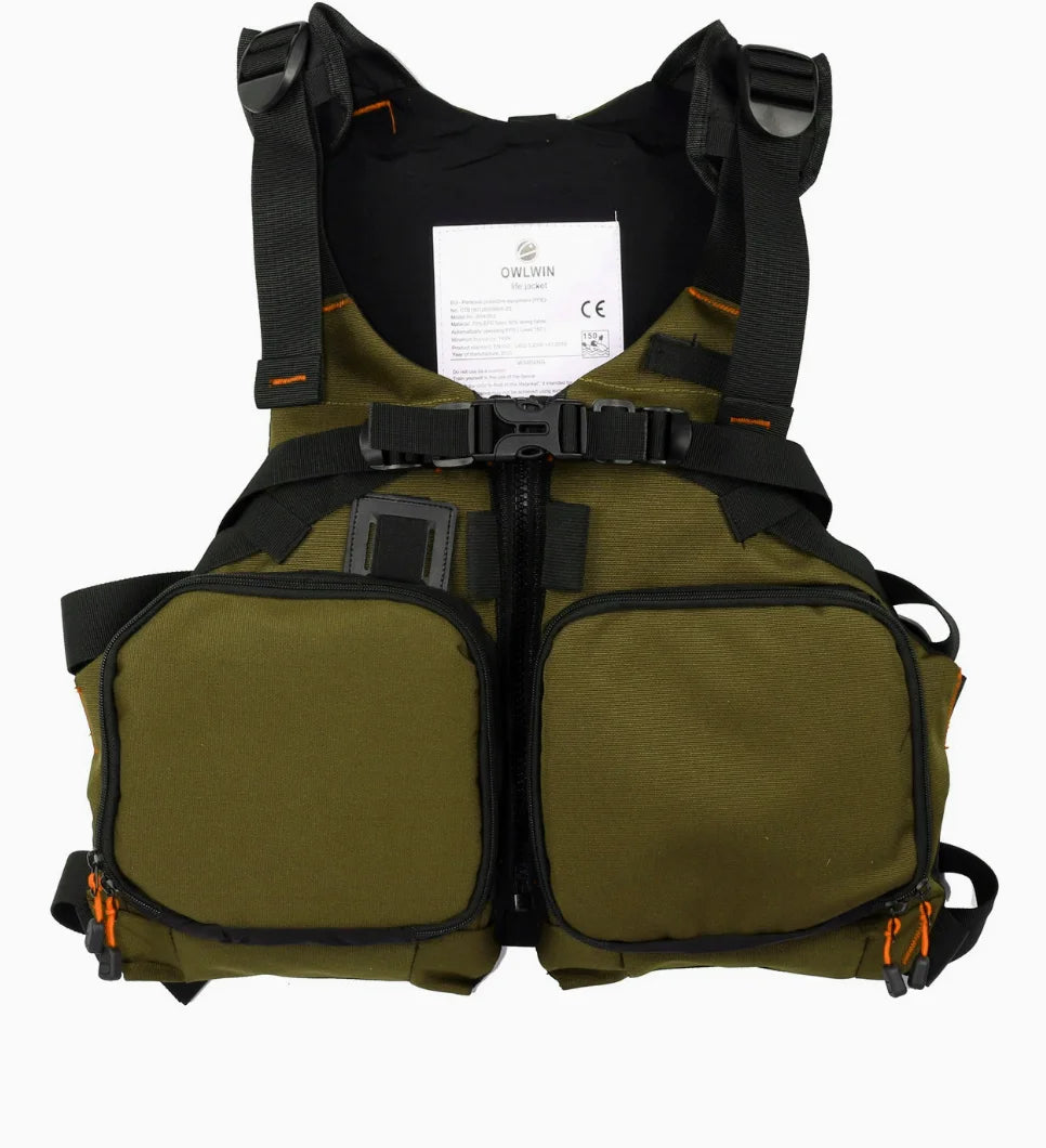 Professional Fishing Vest Kayak Life Jacket Lightweight Adjustable Fishing Vest with Whistle Mesh Breathable Multiple Pockets