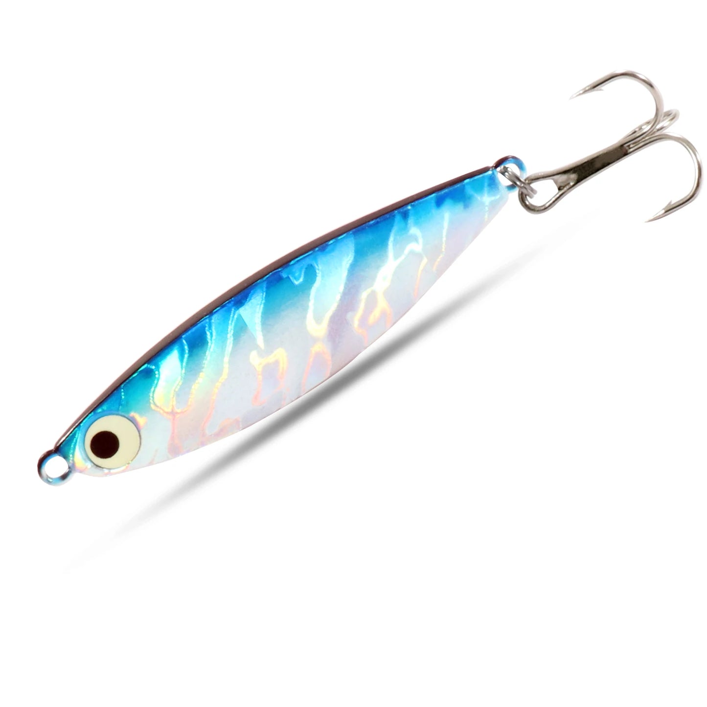 Fishing Lures Metal Jig Spinning Spoon Feather Carbon Hook Hard Artificial Bait Luminous Eye Sinking Casting Bass Tackle Pesca