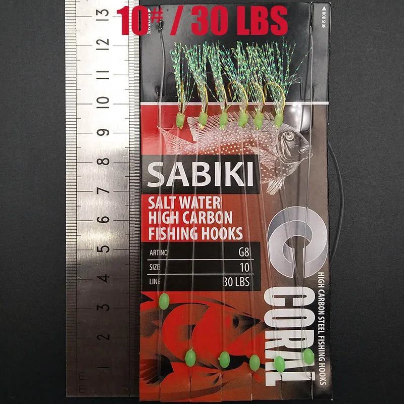 Lunker Sabiki lure flasher rig hook soft bait luminous eel glow dark mackerel fishing snapper mulloway flathead mullet shark