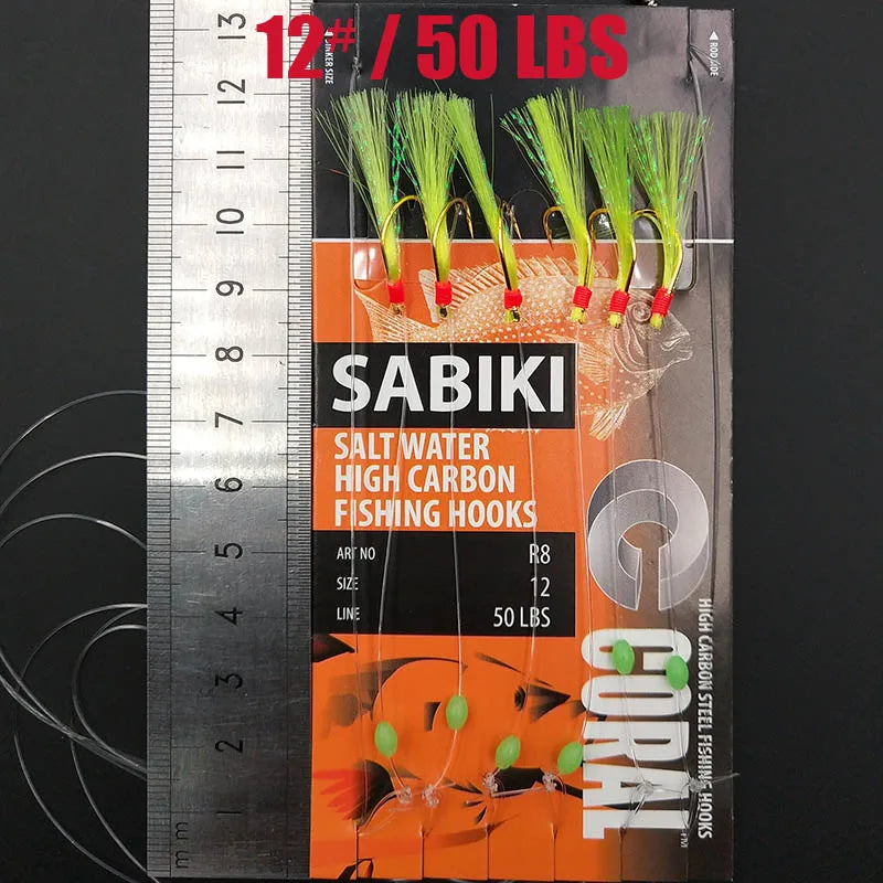 Lunker Sabiki lure flasher rig hook soft bait luminous eel glow dark mackerel fishing snapper mulloway flathead mullet shark