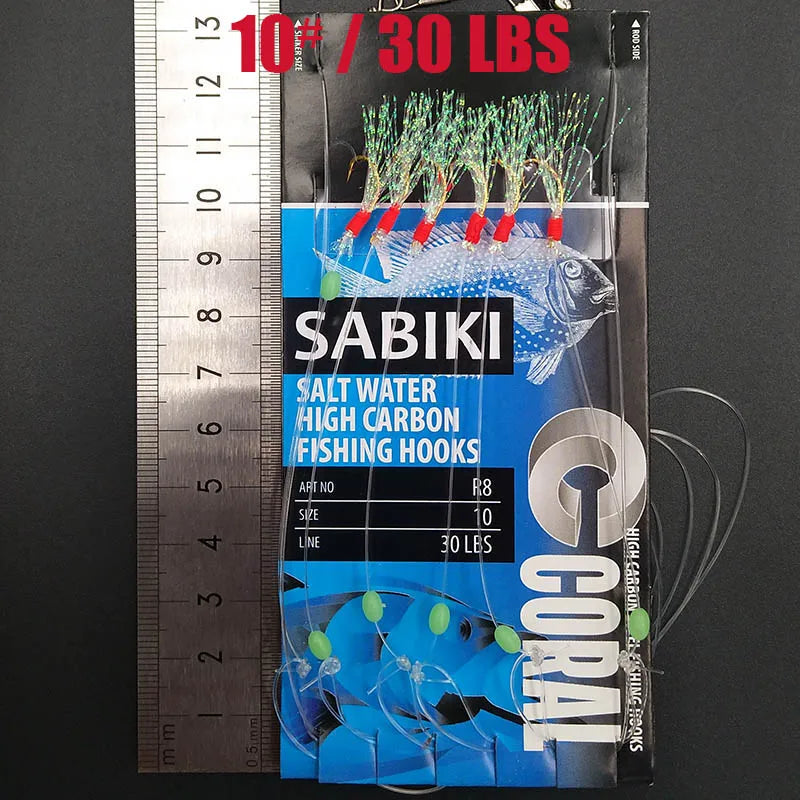 Lunker Sabiki lure flasher rig hook soft bait luminous eel glow dark mackerel fishing snapper mulloway flathead mullet shark
