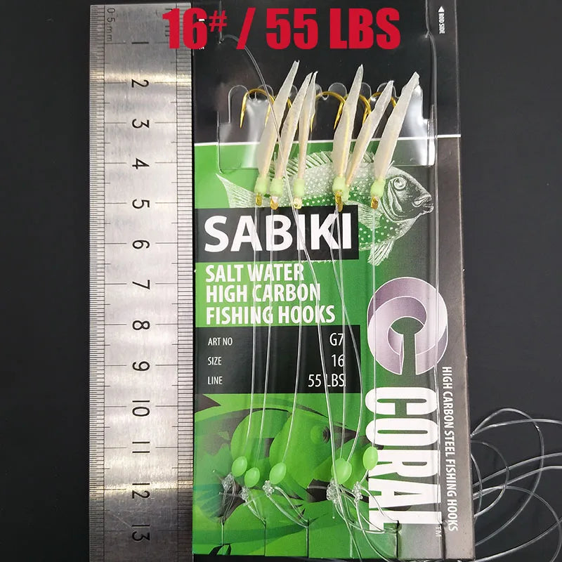 Lunker Sabiki lure flasher rig hook soft bait luminous eel glow dark mackerel fishing snapper mulloway flathead mullet shark