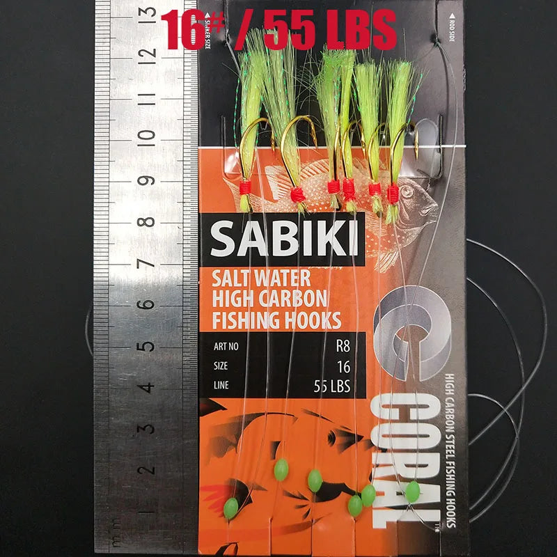 Lunker Sabiki lure flasher rig hook soft bait luminous eel glow dark mackerel fishing snapper mulloway flathead mullet shark