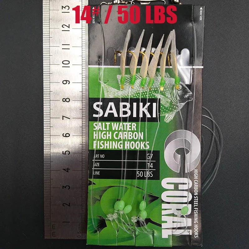Lunker Sabiki lure flasher rig hook soft bait luminous eel glow dark mackerel fishing snapper mulloway flathead mullet shark