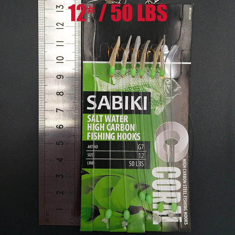 Lunker Sabiki lure flasher rig hook soft bait luminous eel glow dark mackerel fishing snapper mulloway flathead mullet shark