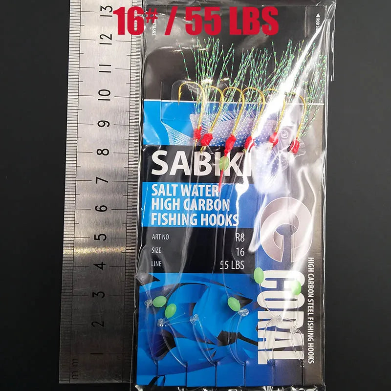 Lunker Sabiki lure flasher rig hook soft bait luminous eel glow dark mackerel fishing snapper mulloway flathead mullet shark
