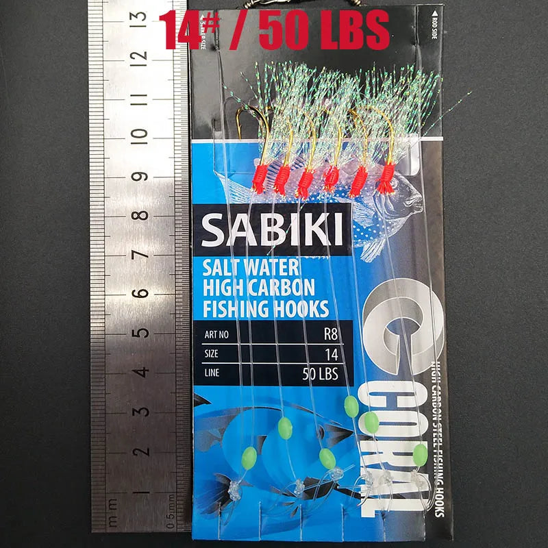 Lunker Sabiki lure flasher rig hook soft bait luminous eel glow dark mackerel fishing snapper mulloway flathead mullet shark