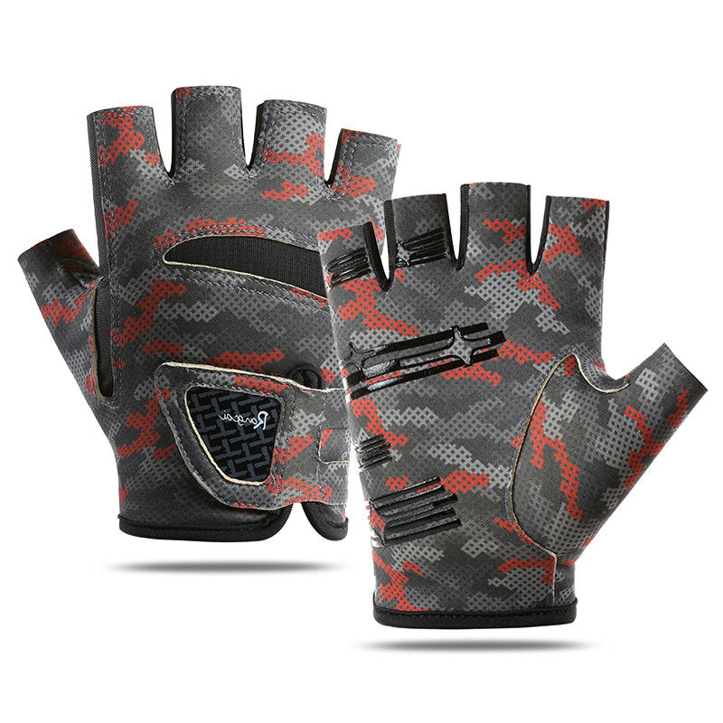 New Spring and Autumn Gloves Non-slip Sun Protection UV Protection Fishing Three-finger Breathable Cool Ice Silk Non-slip Fishing Gloves