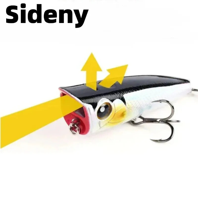 Fishing Lures Topwater Popper 11g 16.5g Floating Rock Pop Artificial Hard Baits for Bass Perch Pike Black Minnow Wobbler Pesca