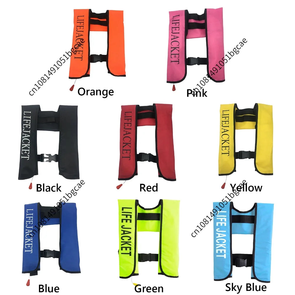 Self-inflatable Life Vests with Reflective Strips & Emergency Whistle Life Jacket Water Sports Vest for Various Water Activities