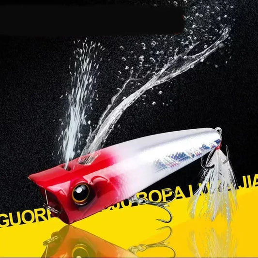 Fishing Lures Topwater Popper 11g 16.5g Floating Rock Pop Artificial Hard Baits for Bass Perch Pike Black Minnow Wobbler Pesca