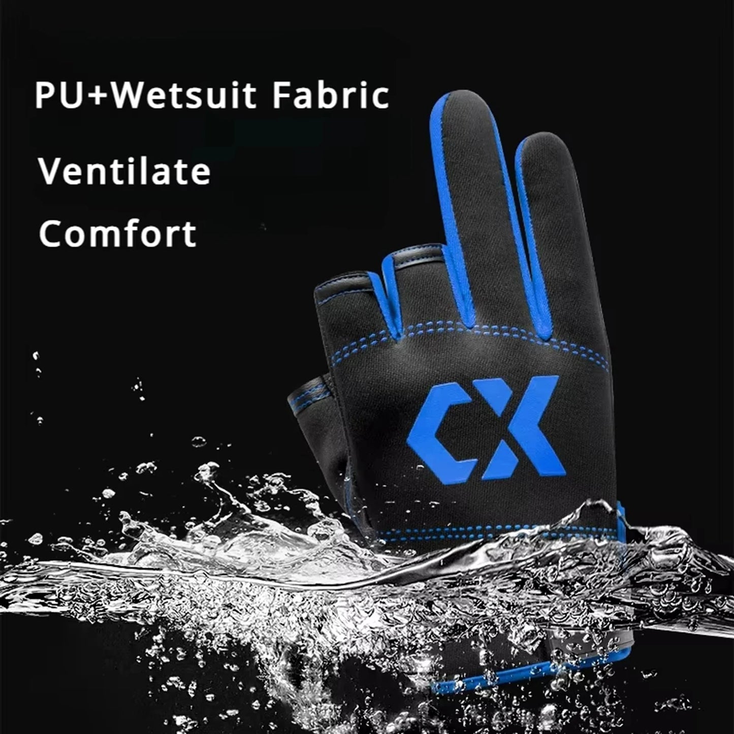 Fishing Gloves For Men Summer Ultralight Sun Protection Waterproof Anti Slip Three Finger Touch Screen Design For Bass Fly Sea