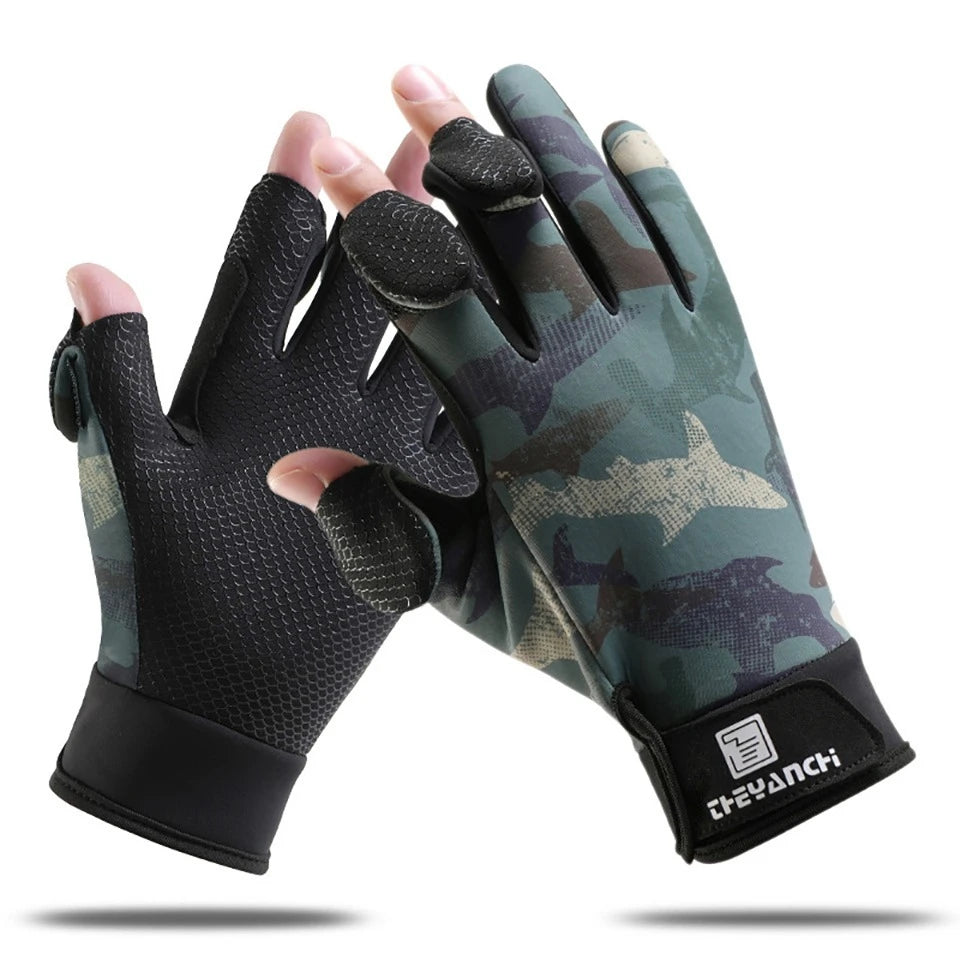 GTUBIKE Fishing Gloves 3 Cut Fingers Warm Cold Weather Suitable for Men and Women Ice Fishing Fly Fishing Motorcycle Cycling