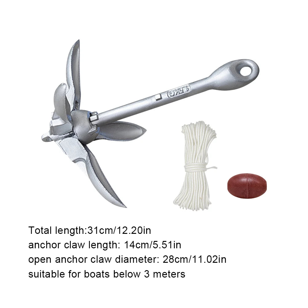 0.7KG 1.5KG Grapnel Anchor with 65ft Marine Rope and Buoy Boat Anchor Kayak Anchor for Kayaks Canoes Paddle Boards Boat Access