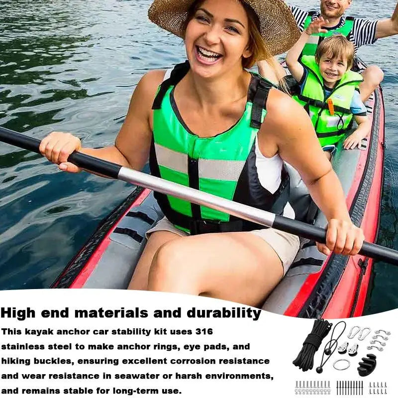 Kayak AnchorTrolley Kit AnchorSystem For Kayak Canoes Boat Kayak Hardware Eyes Wellnuts Screws Kayak Accessories For Kayak