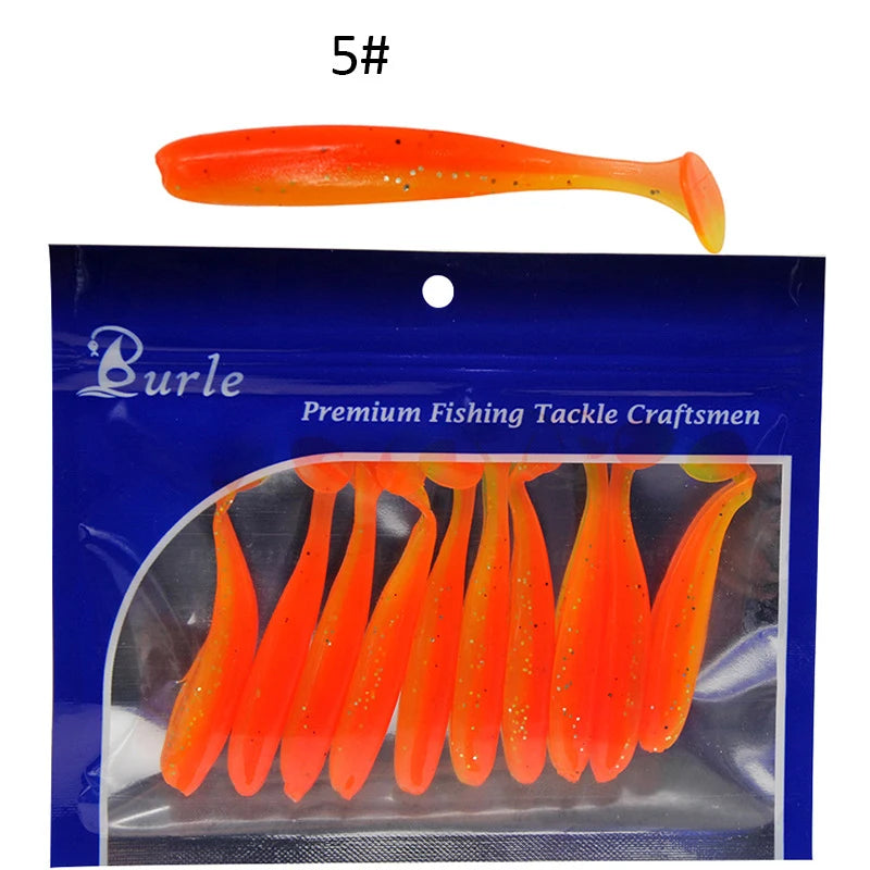 10pcs Soft Fishing Lures for Bass, Soft Paddle Tail Fishing Swimbaits Lures, Fishing Baits Kit for Fishing Trout Redfish
