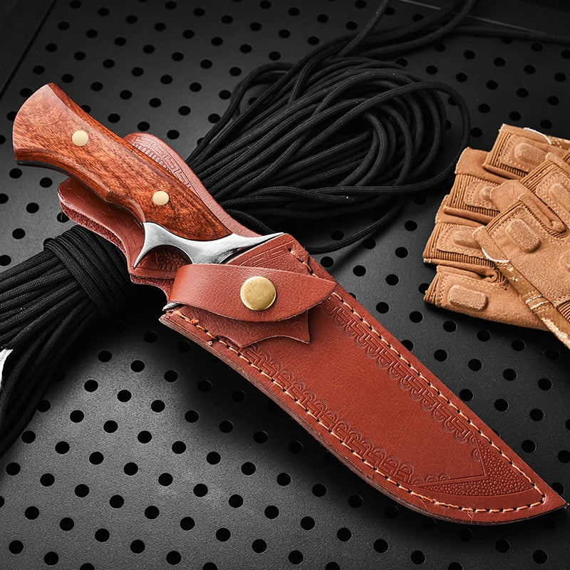[High Hardness Stainless Steel Knife] Multi-functional Stainless Steel Knife - Fixed Blade for Daily Carry, High Hardness, Ideal for Cutting, Perfect for Outdoor Camping, Barbecuing, Fishing and Hiking | Sharp Fruit Knife