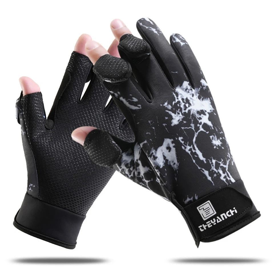 GTUBIKE Fishing Gloves 3 Cut Fingers Warm Cold Weather Suitable for Men and Women Ice Fishing Fly Fishing Motorcycle Cycling
