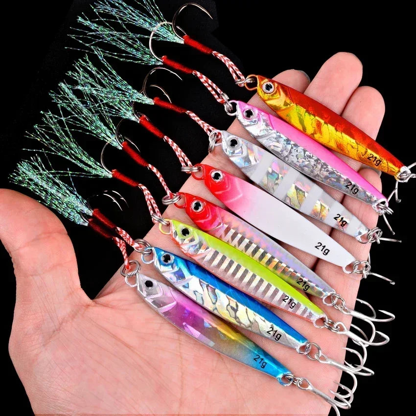 5pcs Metal Jig Fishing Lure Weights 7g-40g Trolling Hard Bait Bass Fishing Bait Tackle Trout Jigging Lure Jigs Saltwater Lures