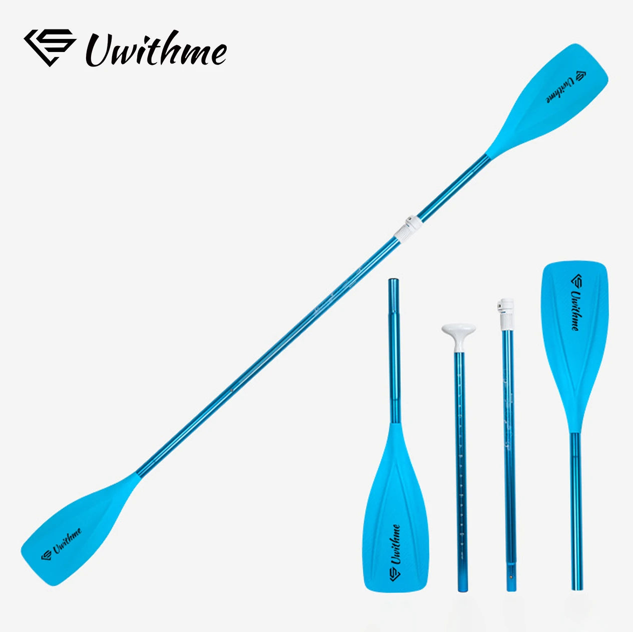 4-Piece Dual-Purpose Adjustable SUP Paddle, Single & Double Ended Detachable Kayak Paddle for Stand Up Paddle Board Surfing Oar