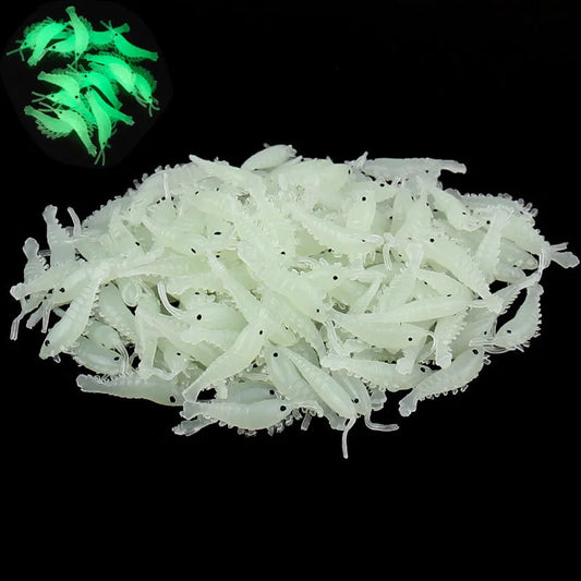 Soft Fishing Lures Artificial Bait Luminous Glow Shrimp Lure Worms Ice Fishing  Lure Saltwater Freshwater for Bass Walleye Trout