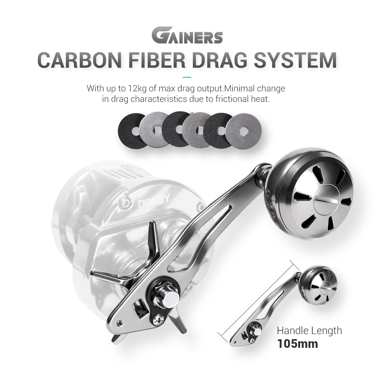 NOEBY Gainers Metal Jigging Fishing Reel Star Drag Baitcasting Drag 12kg Heavy Duty Saltwater Offshore Boat Fishing Reels