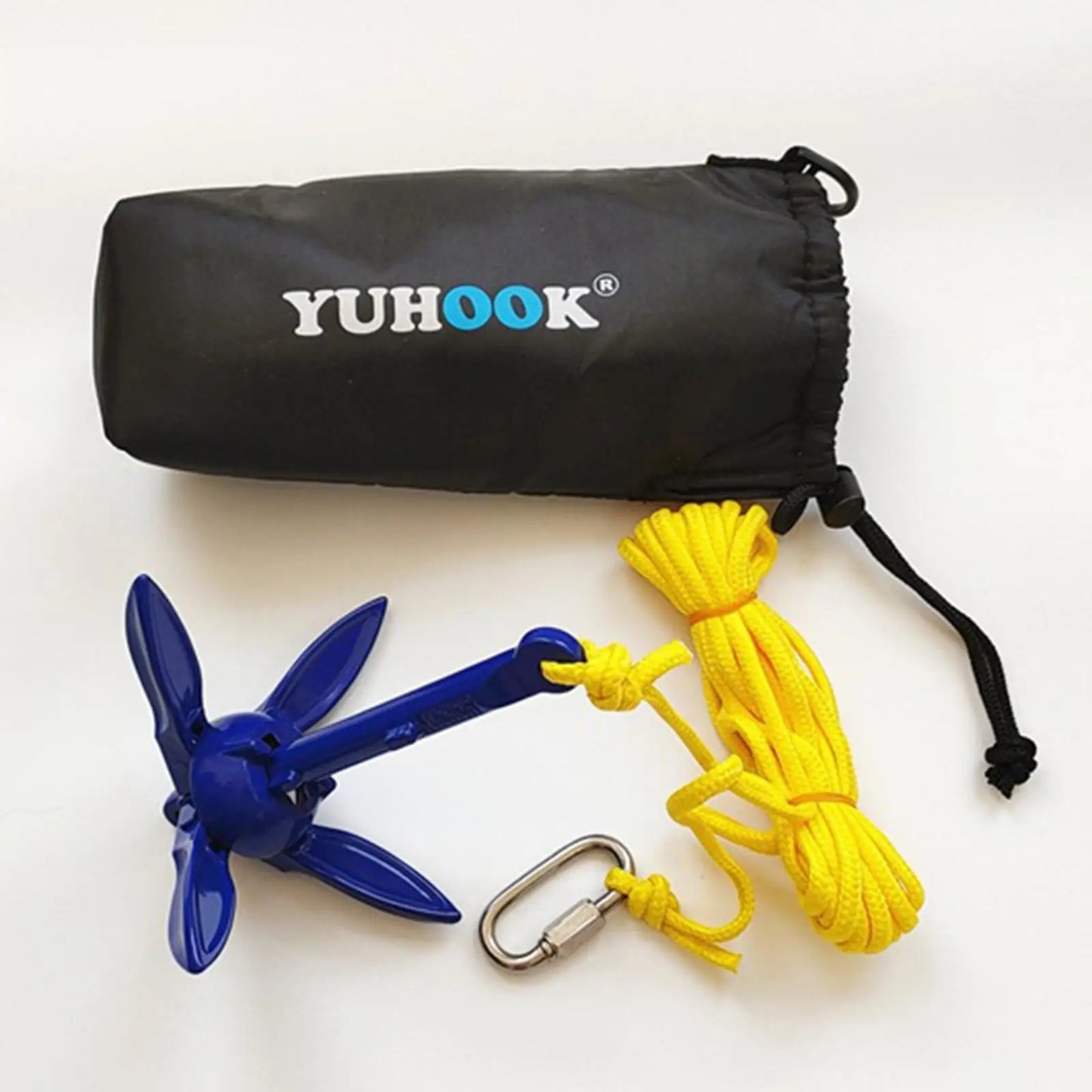 Kayak Anchor Kit with 16 ft Rope Fit for Paddle Boards Jet Ski Marine