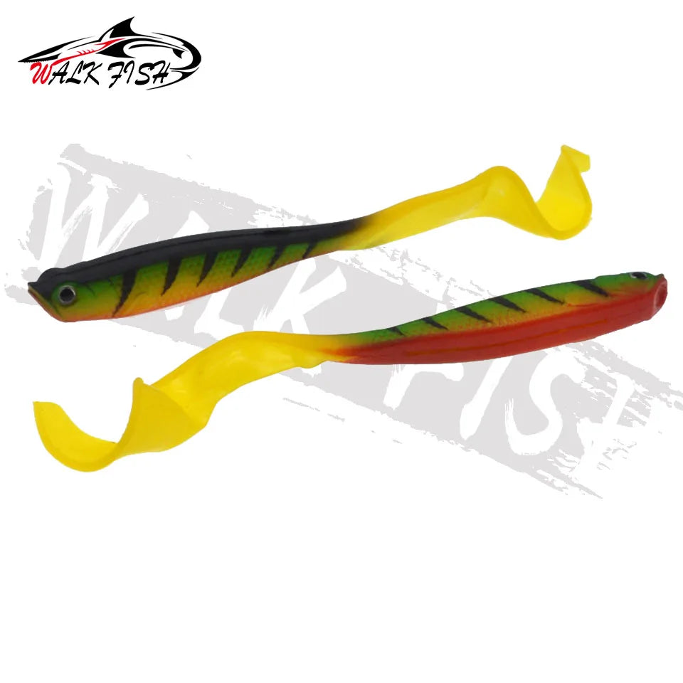 WALK FISH 4PCS Jigging Wobblers Fishing Lure 12.5cm 5.5g shad T-tail soft bait Aritificial Silicone Lures Bass Pike Fishing