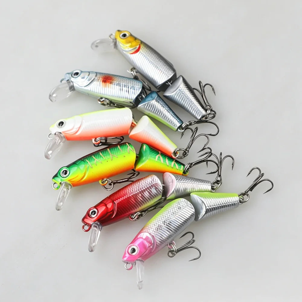Testar Two Joint 60mm 3.8g Sinking Swimbait Minnow Wobblers Artificial Hard Bait for Pike Bass Trout Fishing Lures