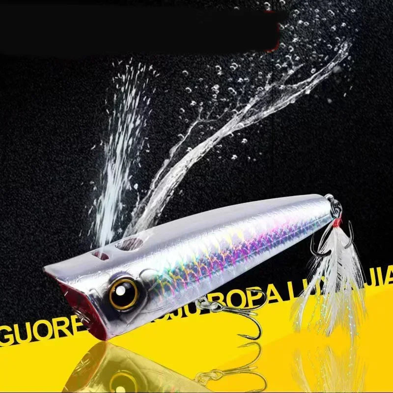 Fishing Lures Topwater Popper 11g 16.5g Floating Rock Pop Artificial Hard Baits for Bass Perch Pike Black Minnow Wobbler Pesca