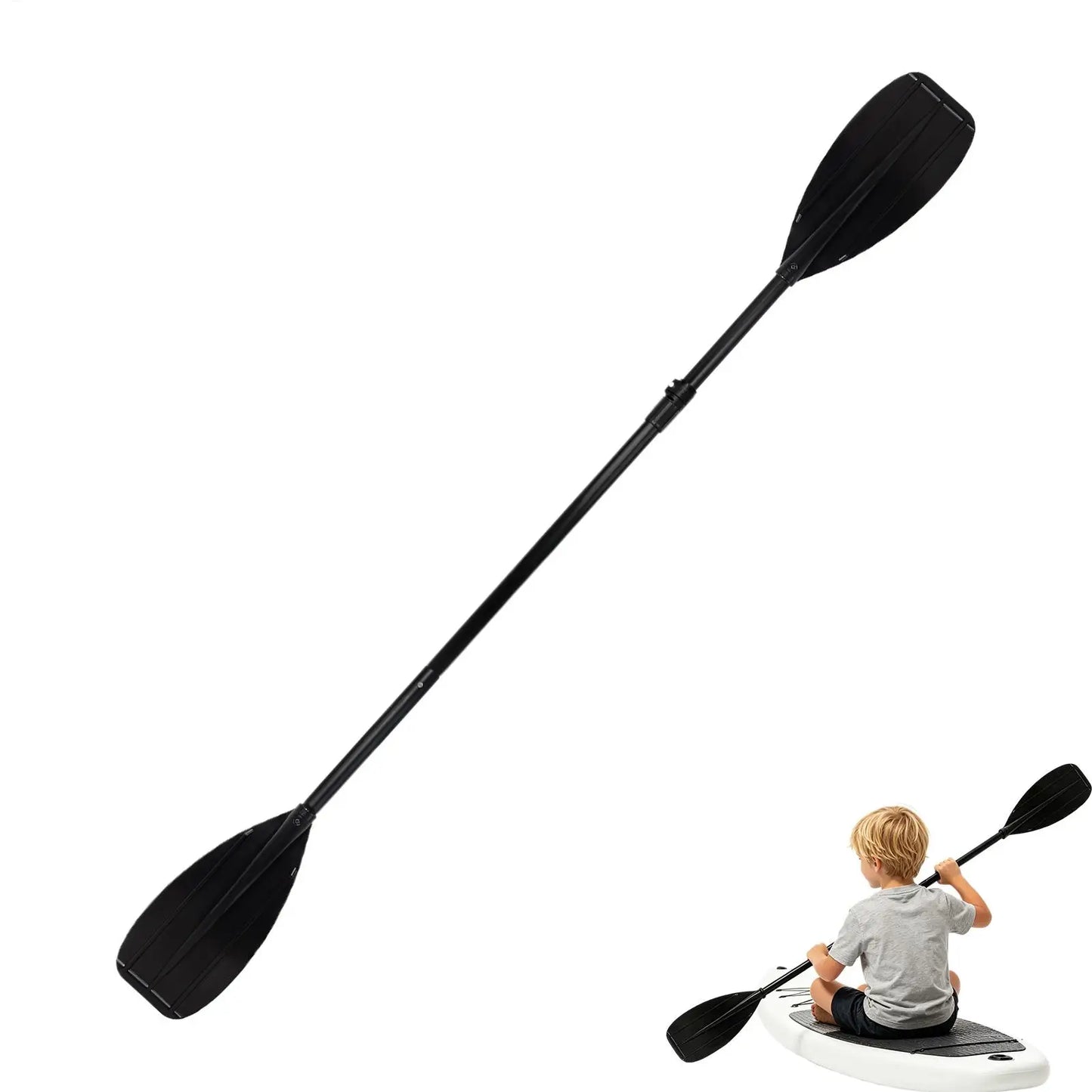 2-Section Carbon Fiber Kayak Paddle Lightweight Double-Blade Paddle For Fishing Touring, Kids Adults, Lake River Sea Rafting