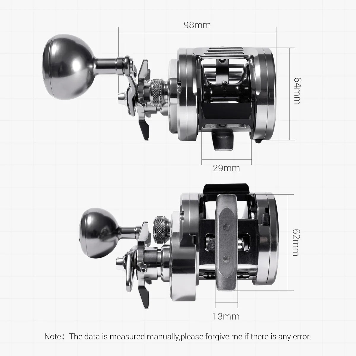 NOEBY Gainers Metal Jigging Fishing Reel Star Drag Baitcasting Drag 12kg Heavy Duty Saltwater Offshore Boat Fishing Reels