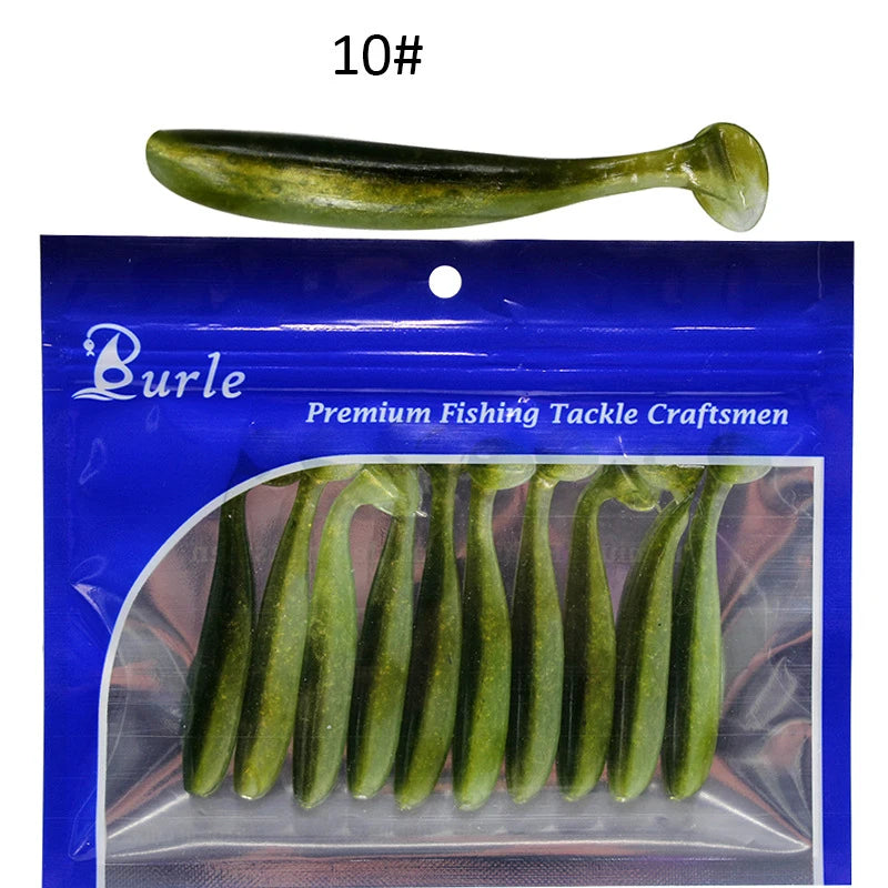 10pcs Soft Fishing Lures for Bass, Soft Paddle Tail Fishing Swimbaits Lures, Fishing Baits Kit for Fishing Trout Redfish