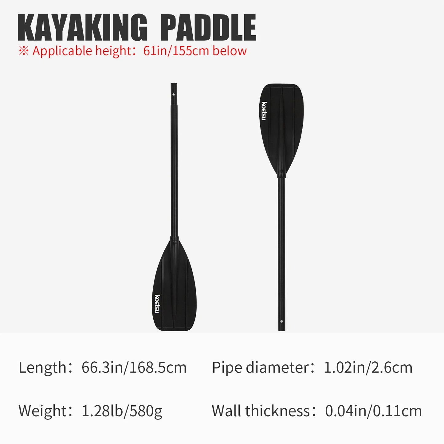 KOETSU Aluminum Alloy Double-Headed Kayak Paddle - Suitable for Canoes, Kayaks, and Paddleboards Accessories