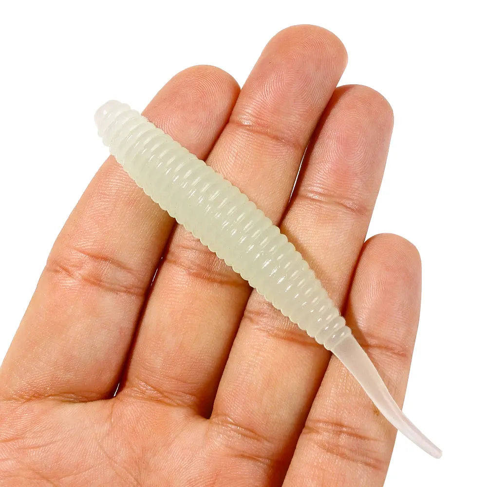Silicone Soft Bait Fishing Lure Ribbed Worm Needle Tail Swimbait Artificial Rubber Lures for Saltwater Freshwater 9cm 5g