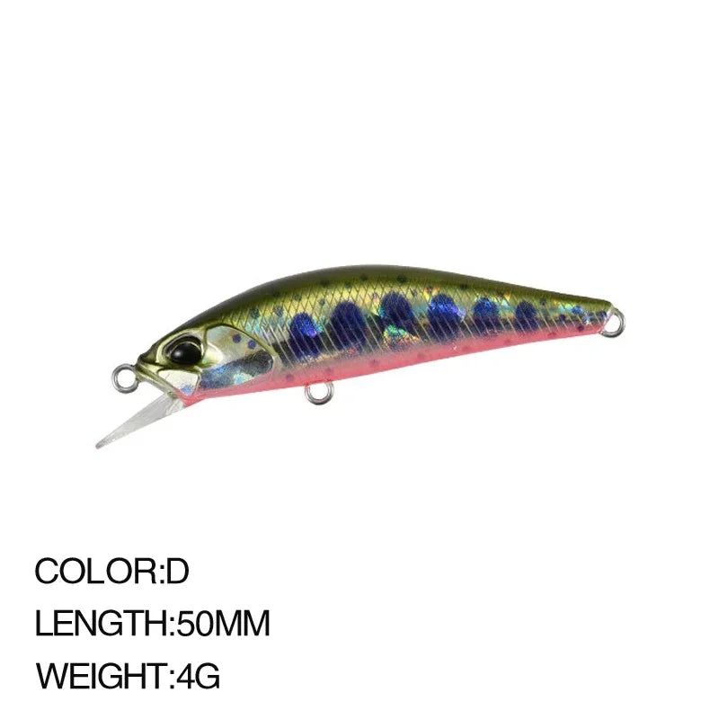 Minnow Fishing Lures Jerkbaits 50mm 4g Trout Lure Bass Mini Sinking Minnow Pesca Spearhead Ryuki River Bait Lure
