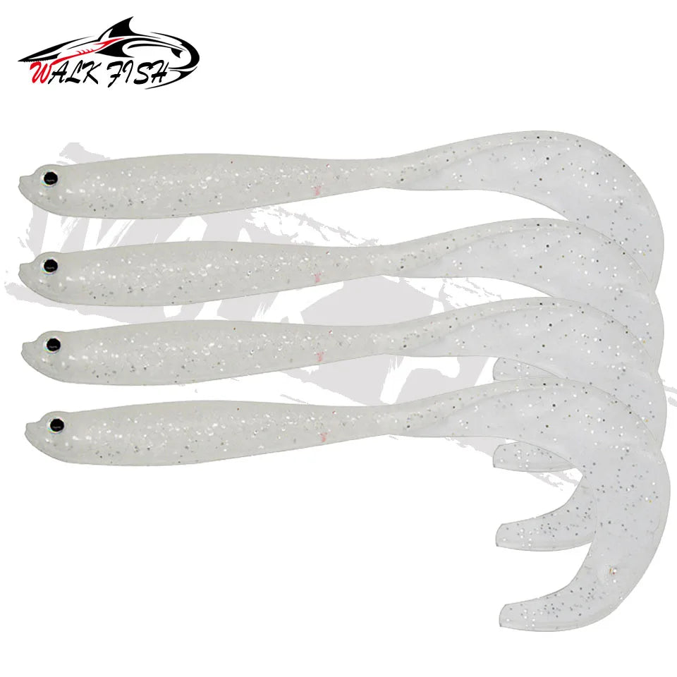 WALK FISH 4PCS Jigging Wobblers Fishing Lure 12.5cm 5.5g shad T-tail soft bait Aritificial Silicone Lures Bass Pike Fishing