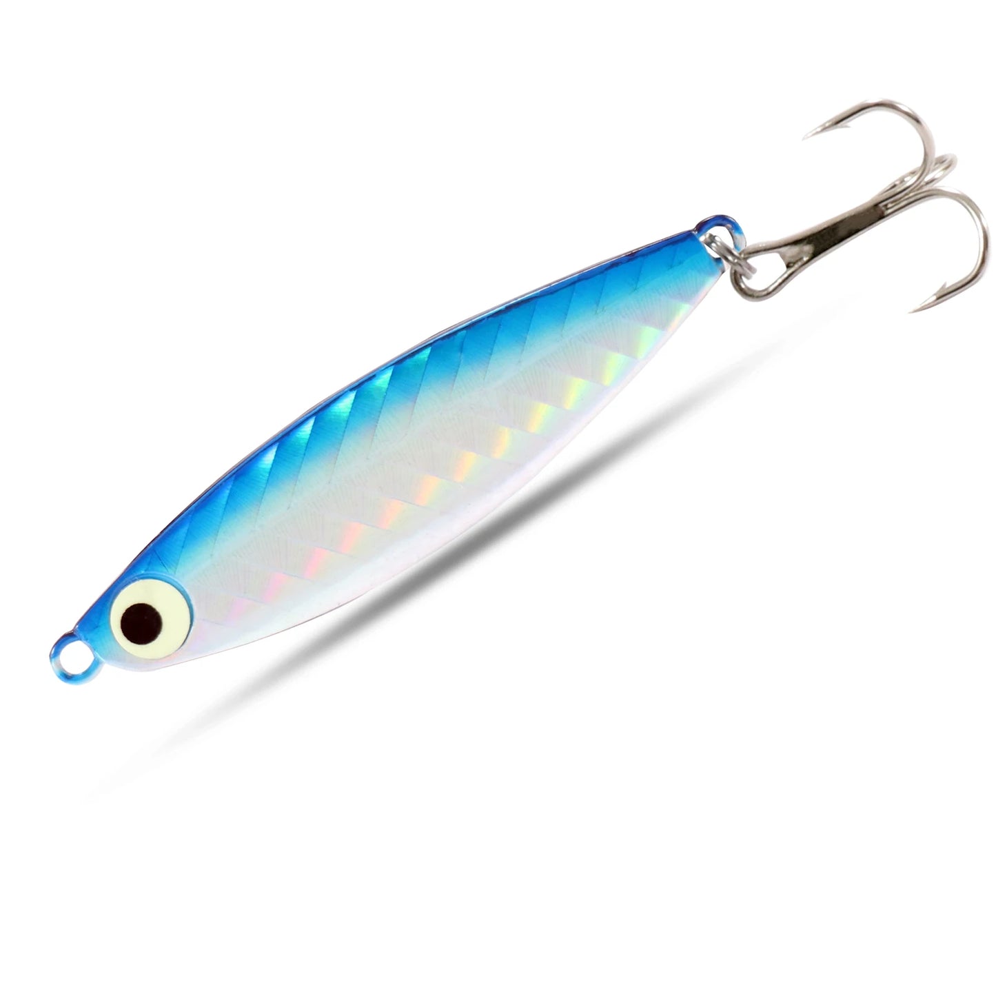 Fishing Lures Metal Jig Spinning Spoon Feather Carbon Hook Hard Artificial Bait Luminous Eye Sinking Casting Bass Tackle Pesca