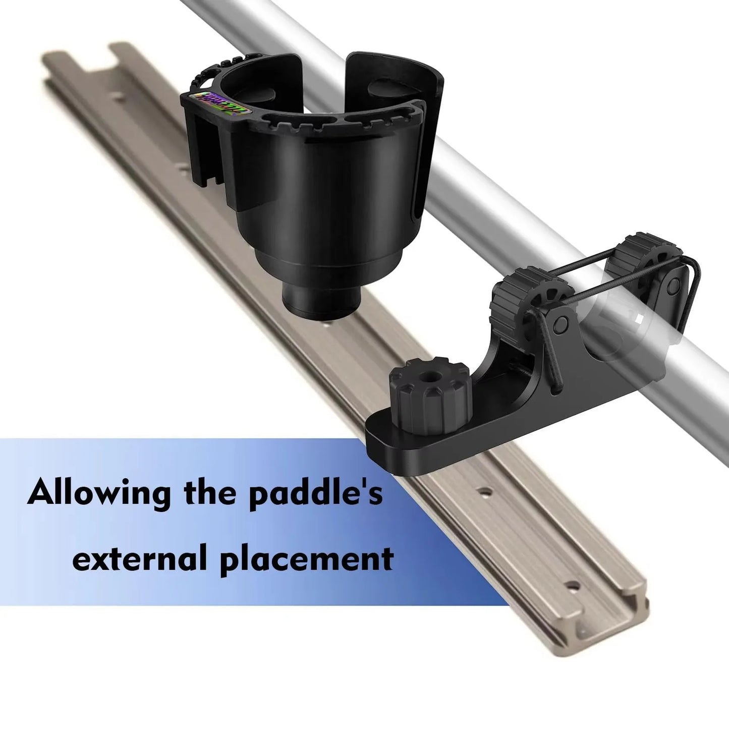 2PCS Kayak Paddle Holders Track Mount Oar Holder Accessories for Standard Paddles and Kayak Fishing