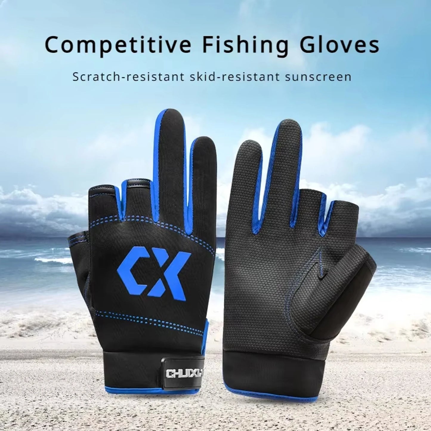 Fishing Gloves For Men Summer Ultralight Sun Protection Waterproof Anti Slip Three Finger Touch Screen Design For Bass Fly Sea