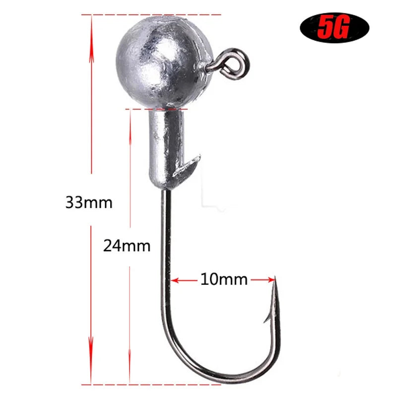 10pcs/30pcs Soft Fishing Lures Kit Silicone Lure Set Artificial Bait Worm with Crank Jig Head Hook