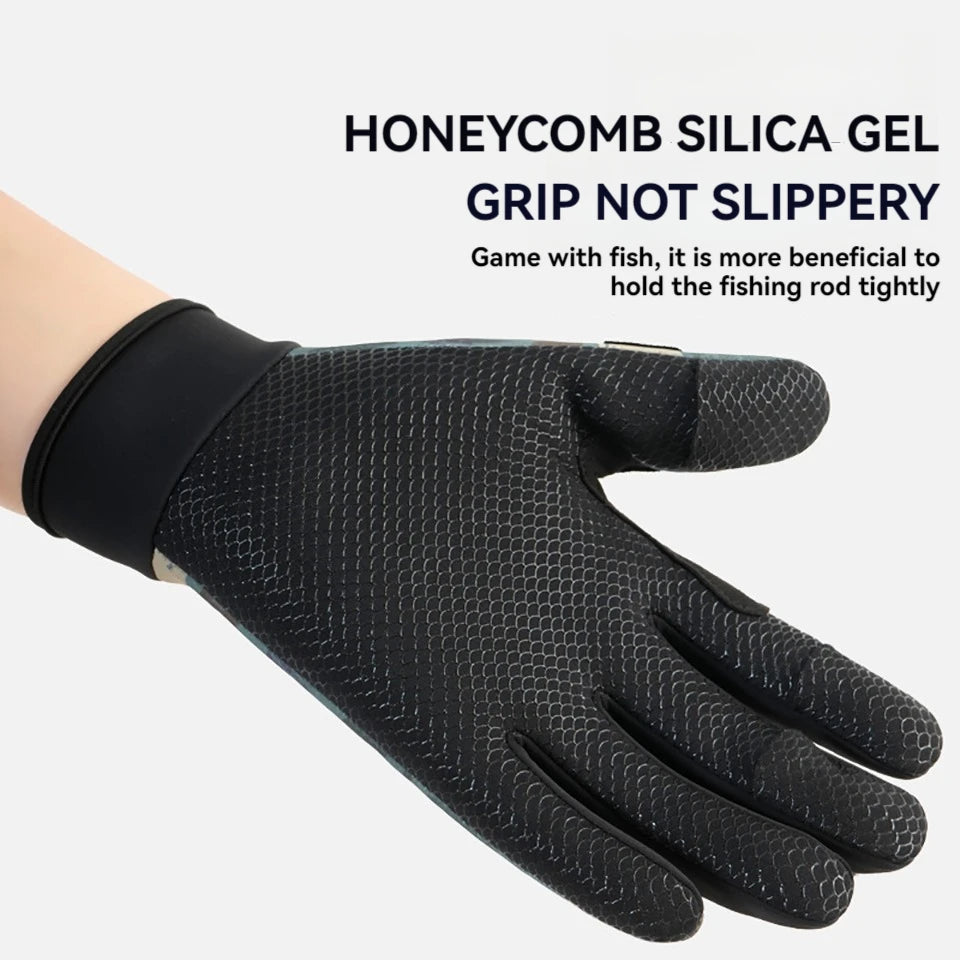 GTUBIKE Fishing Gloves 3 Cut Fingers Warm Cold Weather Suitable for Men and Women Ice Fishing Fly Fishing Motorcycle Cycling