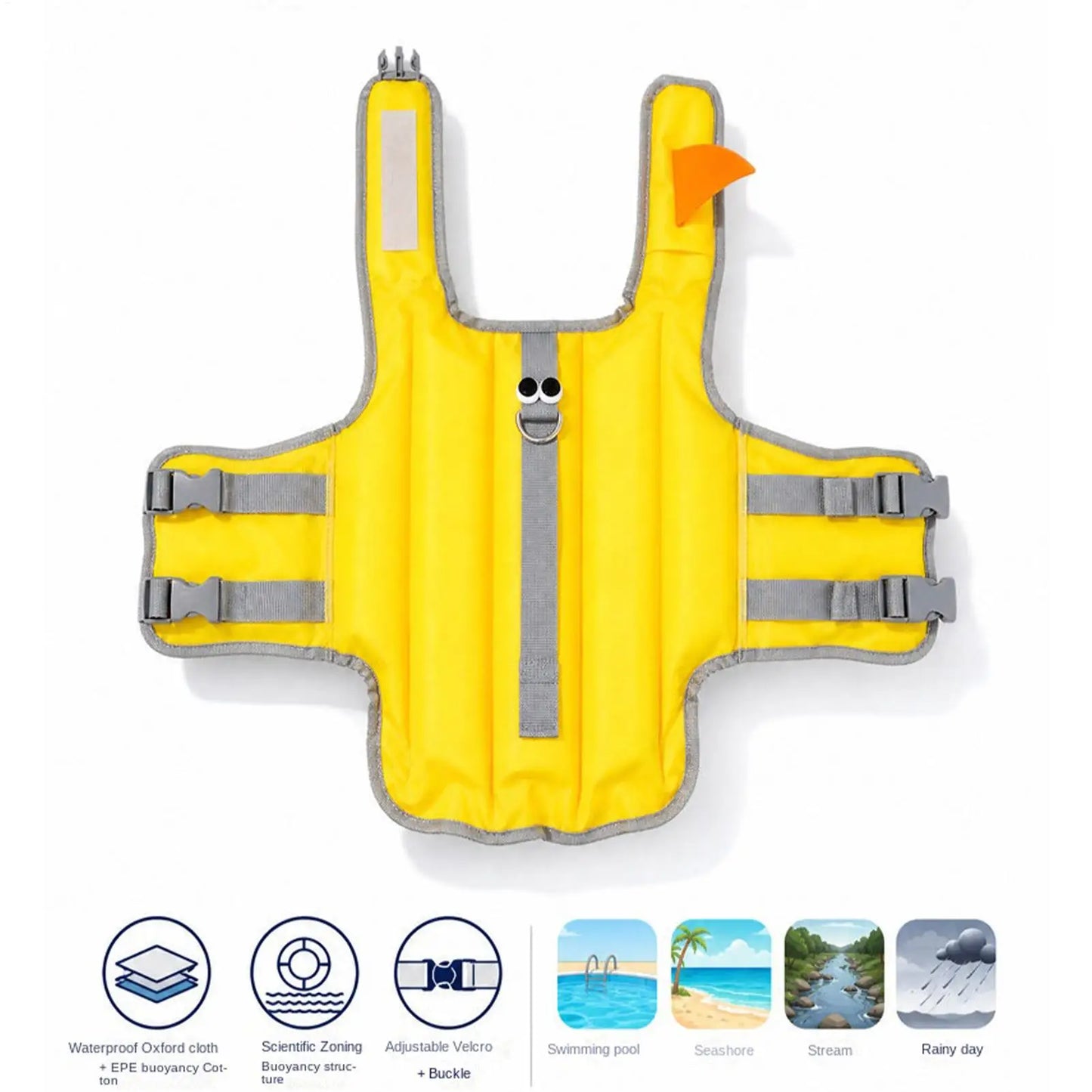 Life Vest for Dogs Adjustable Breathable Bright Float Dog Swimming Vest Floating Jacket for Puppy Small Medium Pet Pool Outdoor