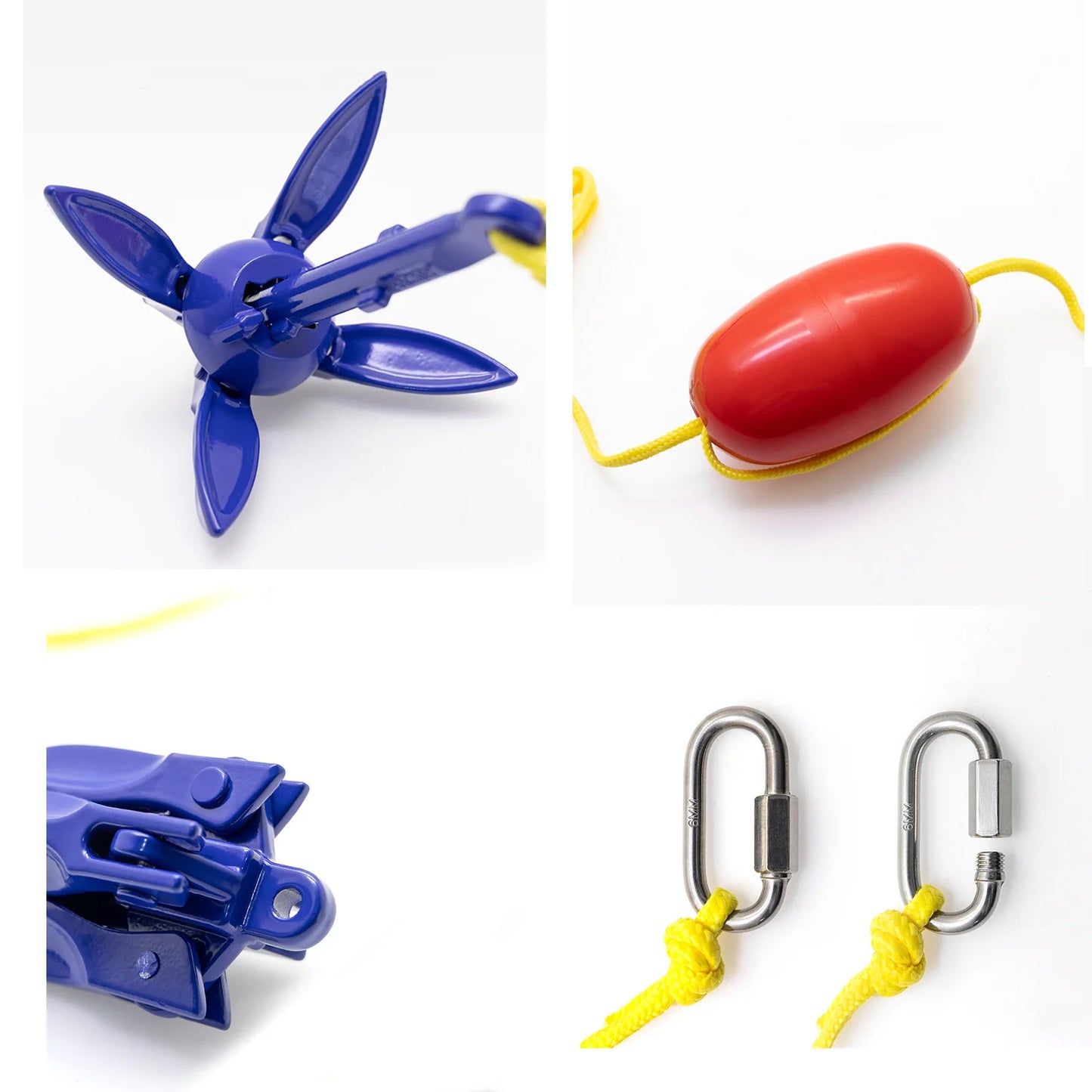 Marine Kayak Anchor Kits Folding Anchor Accessories For Fishing Kayaks, Canoe, Jet Ski, SUP Paddle Board And Small Boats