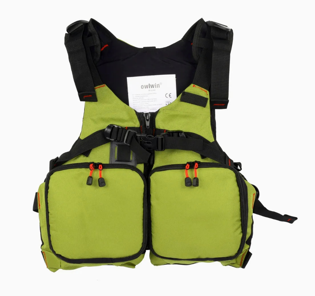 Professional Fishing Vest Kayak Life Jacket Lightweight Adjustable Fishing Vest with Whistle Mesh Breathable Multiple Pockets