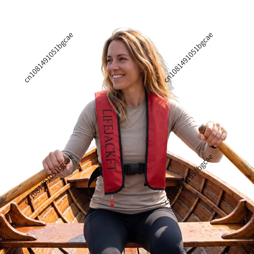 Self-inflatable Life Vests with Reflective Strips & Emergency Whistle Life Jacket Water Sports Vest for Various Water Activities