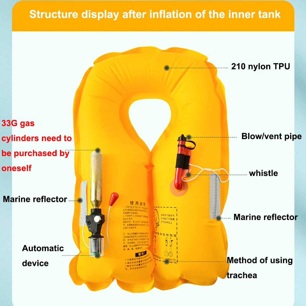 Automatic Inflatable Life Jacket Professional Swiming Fishing Life Vest Water Sports Children Adult Life Vest for Fishing