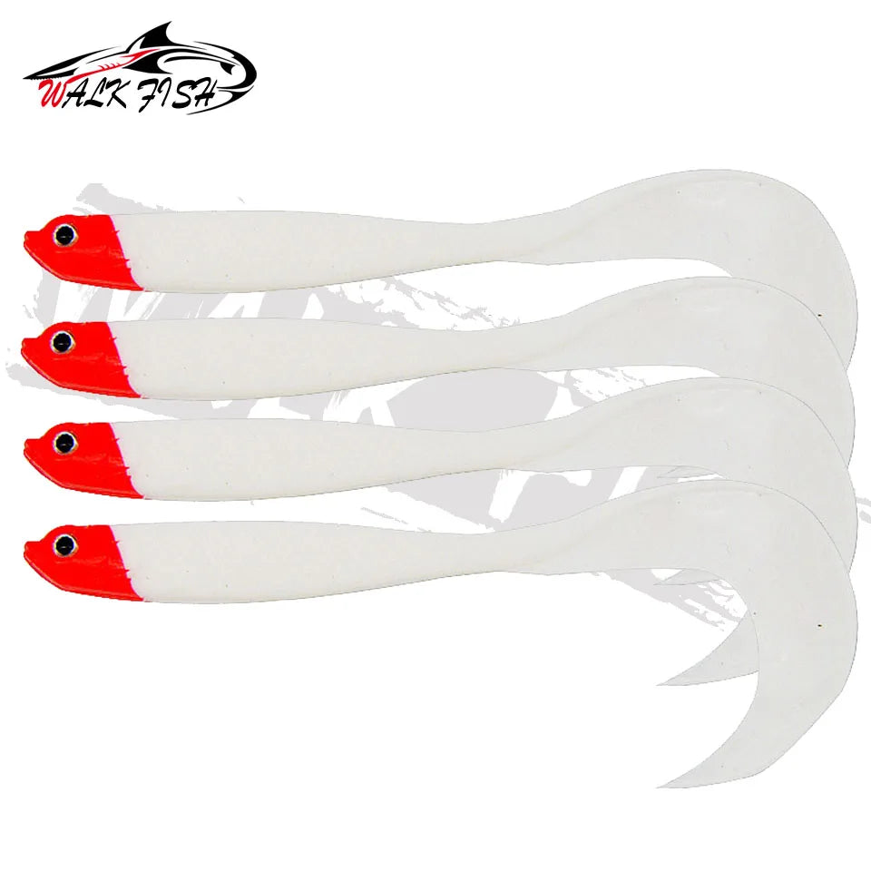 WALK FISH 4PCS Jigging Wobblers Fishing Lure 12.5cm 5.5g shad T-tail soft bait Aritificial Silicone Lures Bass Pike Fishing