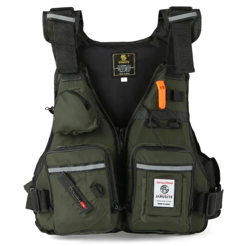 Men Professional Life Jacket Buoyancy Suit Portable Fishing Vests Multi-Pockets Waterproof Sea Fishing Adjustable Vest 2025New